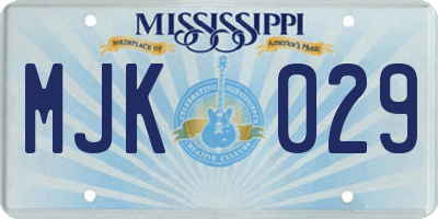 MS license plate MJK029