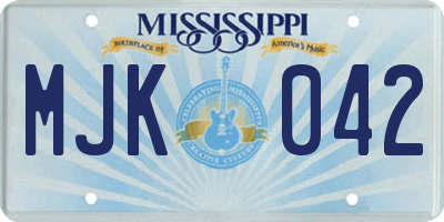 MS license plate MJK042