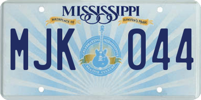MS license plate MJK044