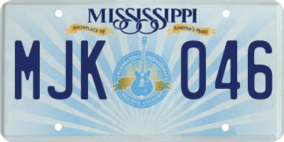 MS license plate MJK046