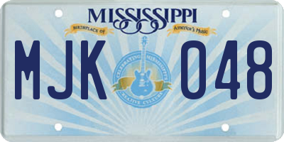 MS license plate MJK048