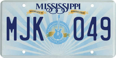 MS license plate MJK049