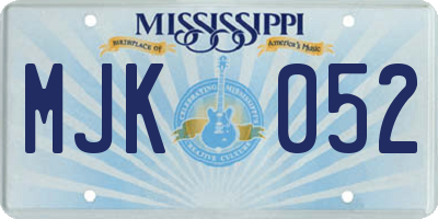 MS license plate MJK052