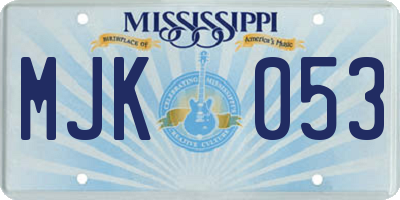 MS license plate MJK053