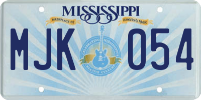 MS license plate MJK054