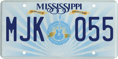 MS license plate MJK055