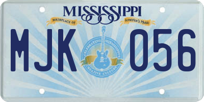MS license plate MJK056