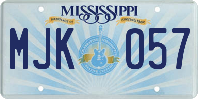 MS license plate MJK057