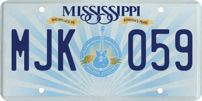 MS license plate MJK059