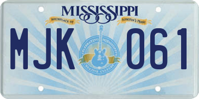 MS license plate MJK061