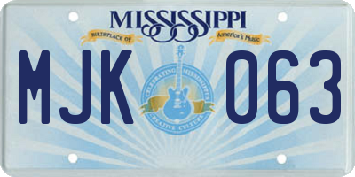 MS license plate MJK063