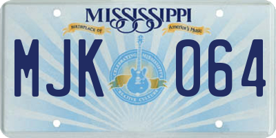 MS license plate MJK064