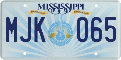 MS license plate MJK065