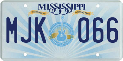 MS license plate MJK066