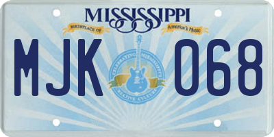 MS license plate MJK068