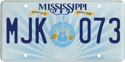 MS license plate MJK073