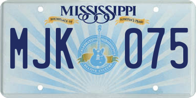MS license plate MJK075