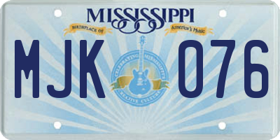 MS license plate MJK076