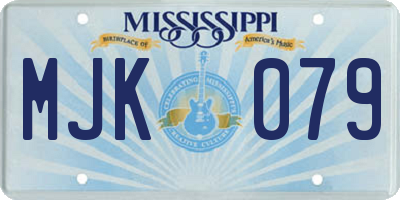 MS license plate MJK079