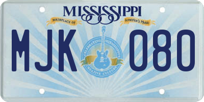 MS license plate MJK080