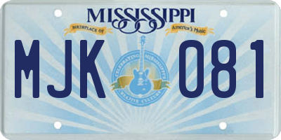 MS license plate MJK081
