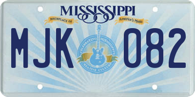 MS license plate MJK082
