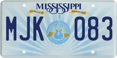 MS license plate MJK083
