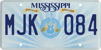 MS license plate MJK084