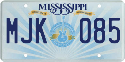 MS license plate MJK085