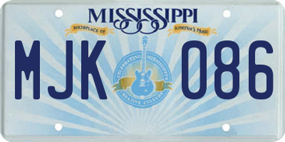 MS license plate MJK086