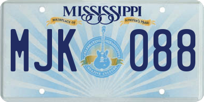 MS license plate MJK088