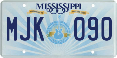 MS license plate MJK090
