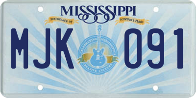 MS license plate MJK091