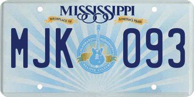 MS license plate MJK093