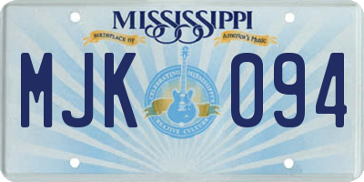 MS license plate MJK094