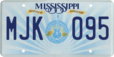 MS license plate MJK095