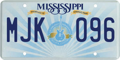 MS license plate MJK096