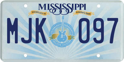 MS license plate MJK097
