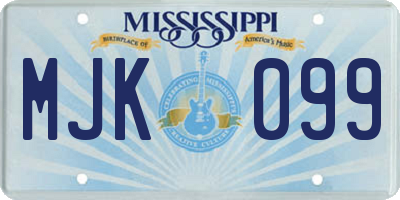 MS license plate MJK099