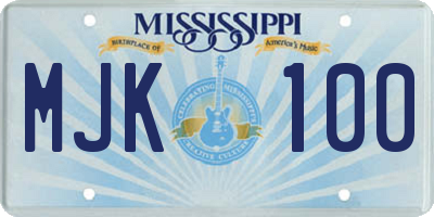 MS license plate MJK100