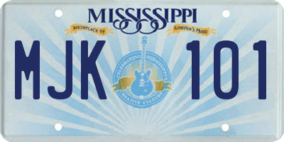MS license plate MJK101