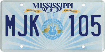 MS license plate MJK105