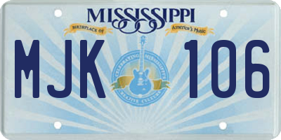 MS license plate MJK106
