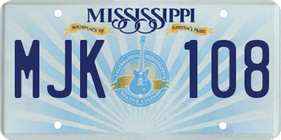 MS license plate MJK108