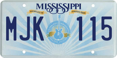 MS license plate MJK115