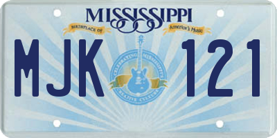 MS license plate MJK121