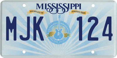 MS license plate MJK124