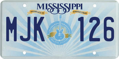 MS license plate MJK126