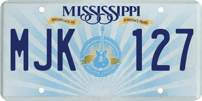 MS license plate MJK127