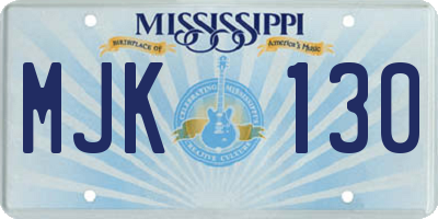 MS license plate MJK130